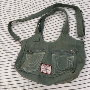 True Religion Olive Green Shoulder Bag
